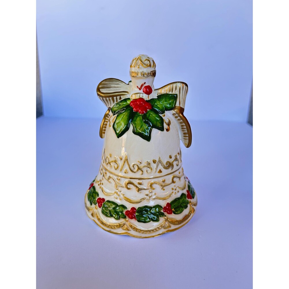 Limited Edition H BeaugArt Designs Christmas Bell | Vintage Embossed Holly Berry